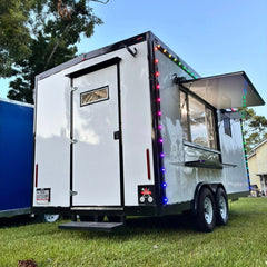 16ft Enclosed Food Trailer for Night Market Catering with LED Lights & Digital Menu