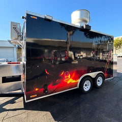 13.1ft Enclosed Food Trailer for BBQ Catering with Rooftop Exhaust & AC