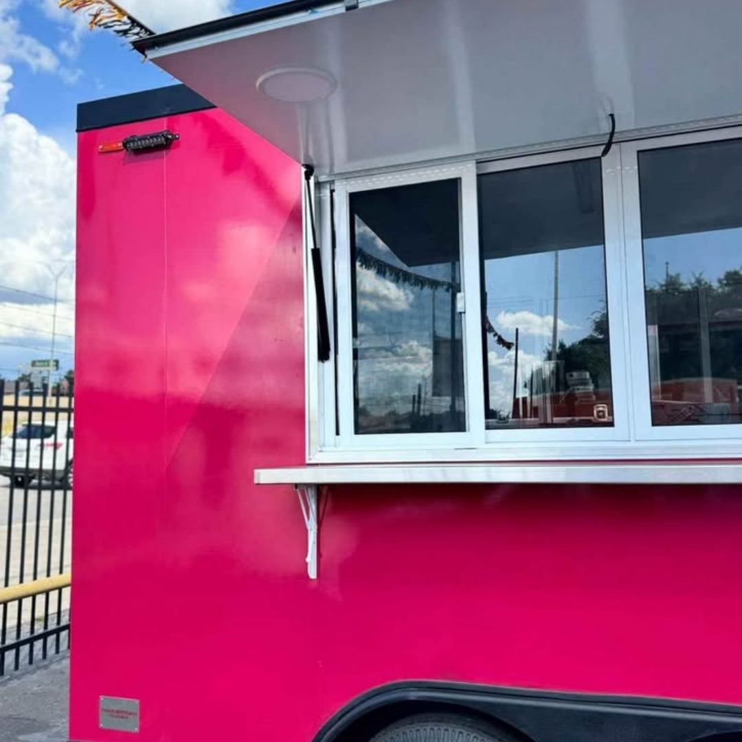 Pink Utility Trailer 13.1ft Hot Pink Food Trailer | Dual Axle Mobile Kitchen – Maichi Food ...