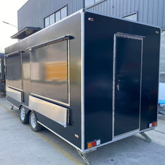 Black Square Food Trailer [16.4ft] - Heavy Duty Mobile Kitchen with Exhaust Hood