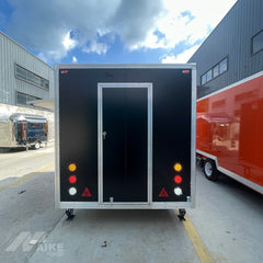 Compact Black Food Trailer with Serving Window for Coffee, Snacks and Street Food