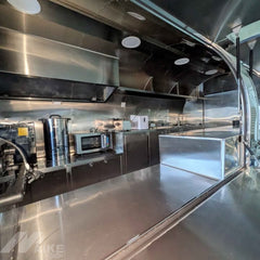 Vintage Silver Food Trailer with Dual Serving Windows for Coffee, BBQ and Street Food Business