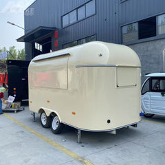 Vintage Cream Capsule Food Trailer - Dual Axle Mobile Cafe
