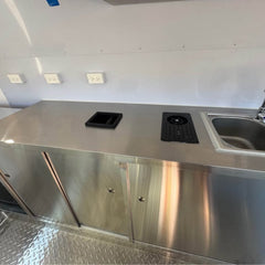9.8ft Beige Round Top Food Trailer for Mobile Coffee & Bakery with Dual Axle & Retro Design