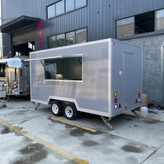 Modern Glossy Grey Enclosed Food Trailer - Dual Axle