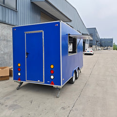 13.1ft Royal Blue Enclosed Food Trailer for Street Food & Catering with Dual Axle & Stabilizer Jacks
