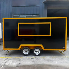 Black and Yellow Double Axle Food Trailer with Commercial Kitchen for BBQ, Burgers and Street Food