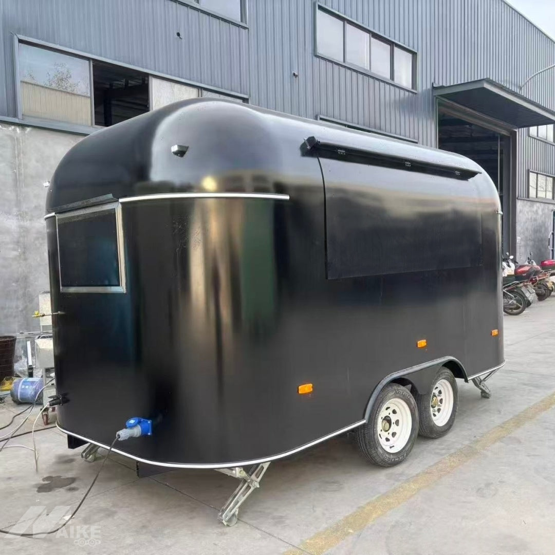 Food Trailer Shell Sleek Black Capsule Food Trailer - Dual Axle Commercial Kitchen ...