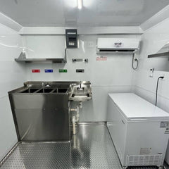 9.8ft Custom Wrapped Enclosed Food Trailer for Burgers & Smoothies with Single Axle & Exterior Spotlights