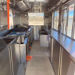 13ft Bright Orange Enclosed Food Trailer with Dual Axle & Front Generator Box