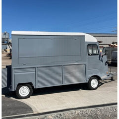 Matte Grey Citroen Style Food Trailer - Industrial Vintage Catering Cart