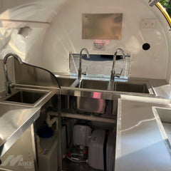Yellow Teardrop Food Trailer with Large Serving Window for Coffee, Snacks and Street Food