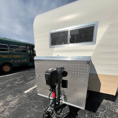 Classic Retro Camper Food Trailer with Wings - Two-Tone Single Axle
