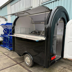 Black Mobile Food Trailer Coffee Catering Street Food Van Compact Unit