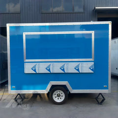 Blue Compact Box Food Trailer with Serving Window for Coffee, Snacks and Street Food