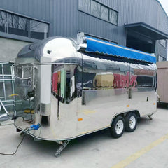 Luxury Stainless Steel Food Trailer Mobile Coffee Street Food Unit