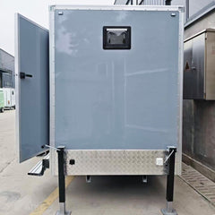 9.8ft Luxury 2-Stall Portable Restroom Trailer for Outdoor Events & Weddings with Vanity Sinks