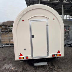 White Teardrop Food Trailer with Stainless Steel Kitchen for Coffee, Snacks and Desserts