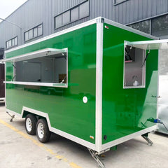 Custom Green Mobile Kitchen Food Trailer Double Axle Concession Trailer for BBQ, Burgers & Street Food