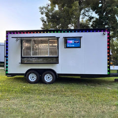 16ft Enclosed Food Trailer for Night Market Catering with LED Lights & Digital Menu