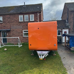 Glossy Orange Pod Catering Trailer - Dual Axle Mobile Pop-up Shop