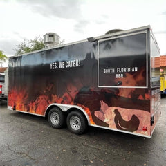 16.4ft Custom Wrapped Enclosed Food Trailer for BBQ & Grill Catering with Dual Axle & Roof Exhaust Fans