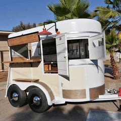 Boho Vintage Horsebox Trailer with Stained Glass - Mobile Bar