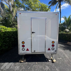 White Double Axle Food Trailer with Commercial Kitchen for Coffee, Snacks and Street Food