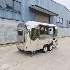 13.1ft Mirror Stainless Steel Aero Style Food Trailer for Premium Event Catering with Dual Axle