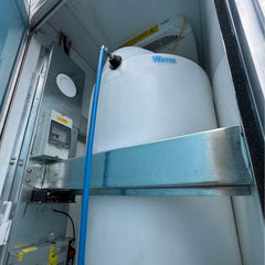 Single Axle Enclosed Utility Trailer - White Towable Kiosk with Diamond Plate