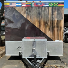 13.1ft Custom Wrapped Enclosed Food Trailer for Chicken Wings & BBQ with Dual Axle & Exterior Lighting