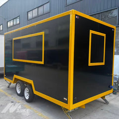 Black and Yellow Double Axle Food Trailer with Commercial Kitchen for BBQ, Burgers and Street Food