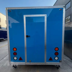 Blue Compact Box Food Trailer with Serving Window for Coffee, Snacks and Street Food