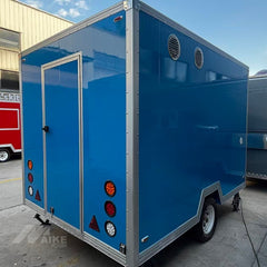 Blue Compact Box Food Trailer with Serving Window for Coffee, Snacks and Street Food