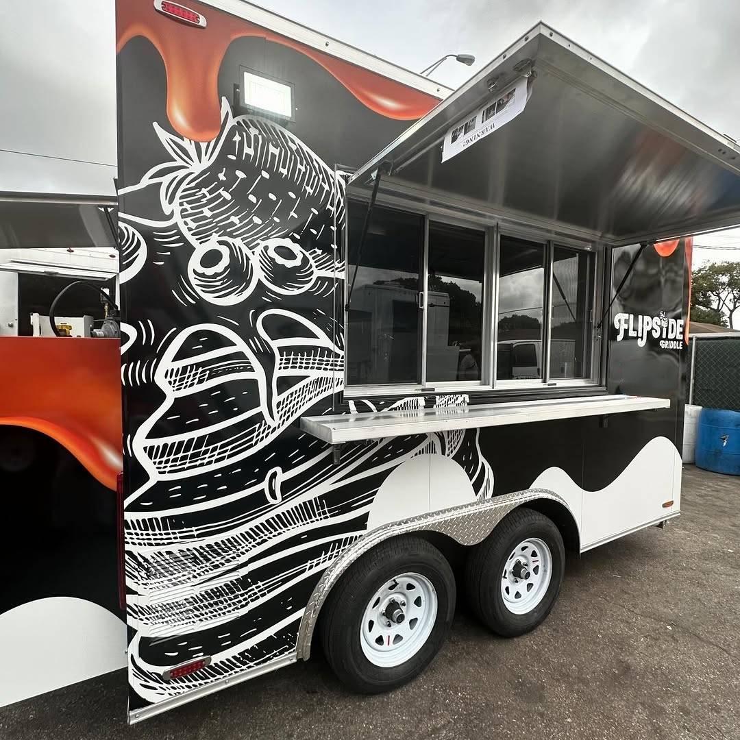 13.1ft Custom Wrapped Enclosed Food Trailer for Griddle & Street Food with Dual Axle & Large Serving Window