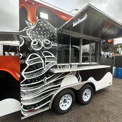 13.1ft Custom Wrapped Enclosed Food Trailer for Griddle & Street Food with Dual Axle & Large Serving Window