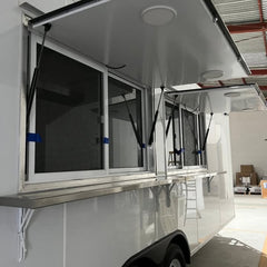 16ft White Enclosed Food Trailer with Dual Serving Windows & Stainless Steel Counter