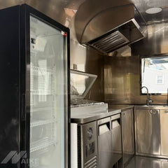 Vintage Silver Food Trailer with Serving Windows Mobile Kitchen for Coffee, BBQ and Street Food