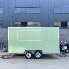 13ft Light Green Enclosed Food Trailer for Street Food & Drinks with Dual Axle & Stabilizer Jacks