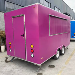 Pink Double Axle Food Trailer with Stainless Steel Kitchen for Coffee, Desserts and Street Food