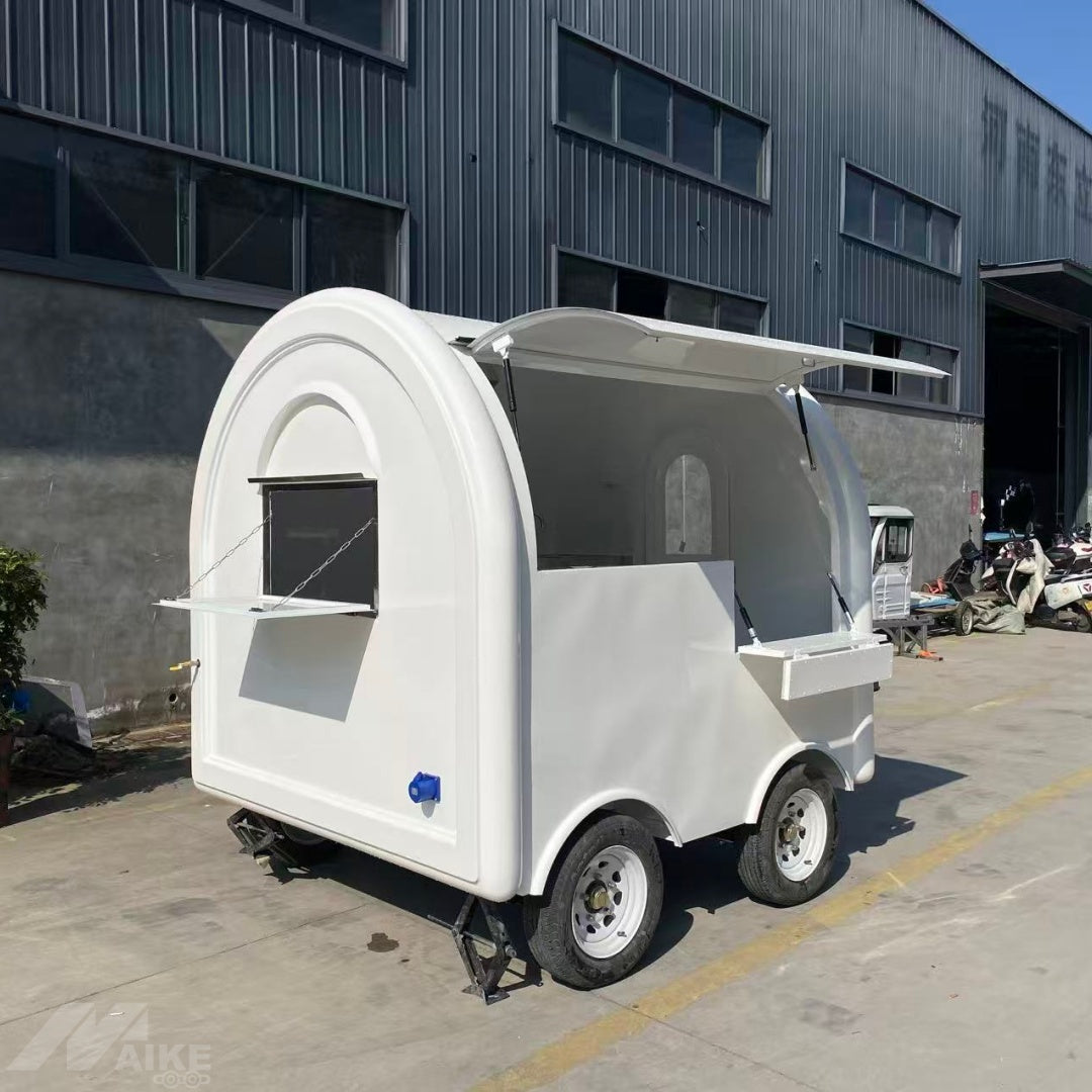 Modern White Food Trailer | Small Mobile Cafe | Street Food Catering Van