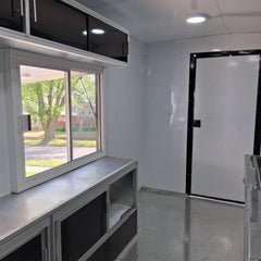 Glossy Black Concession Trailer [5m] - Climate Controlled with A/C & Generator Cage