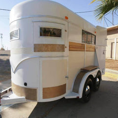 Boho Vintage Horsebox Trailer with Stained Glass - Mobile Bar