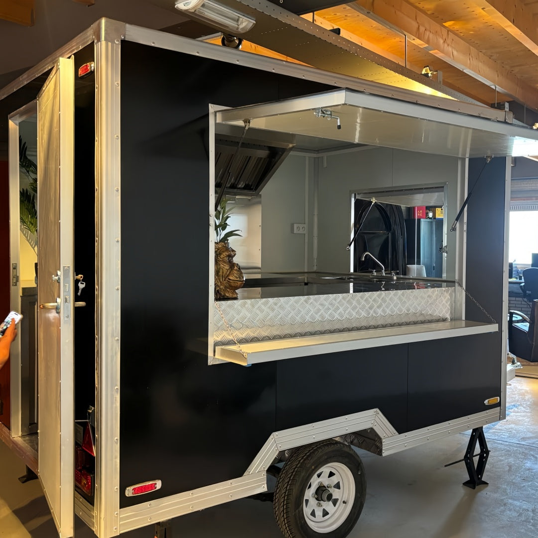 Mini Black Box Food Trailer [9.8ft] - Compact Single Axle Mobile Kitchen