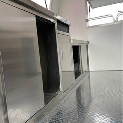 White Teardrop Food Trailer with Stainless Steel Kitchen for Coffee, Snacks and Desserts