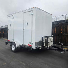2-Station Mobile Restroom Trailer with AC - VIP Portable Toilet