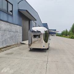 13.1ft Mirror Stainless Steel Aero Style Food Trailer for Premium Event Catering with Dual Axle