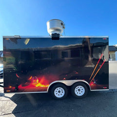 13.1ft Enclosed Food Trailer for BBQ Catering with Rooftop Exhaust & AC