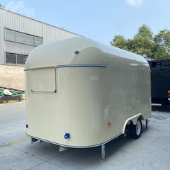 Vintage Cream Capsule Food Trailer - Dual Axle Mobile Cafe