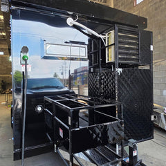 Mirror Black Square Food Trailer [16.4ft] - Modern Box Design Mobile Kitchen